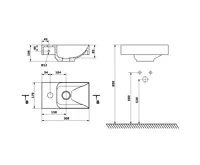 SAPHO PICCOLINO umývátko 30,8x17cm, litý mramor, baterie vlevo, bílá (10)