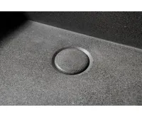 SAPHO QUADRADO betonové umyvadlo včetně výpusti, 46x46cm, černý granit (10)