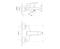 AQUALINE RITMO nástěnná vanová baterie, chrom (5)