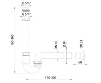 BRUCKNER Umyvadlový U sifon 5/4", DN40/32, bílá (2)