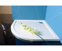 POLYSAN SERA sprchová vanička z litého mramoru, čtvrtkruh 100x100cm, R550, bílá (4)