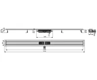 ALCAPLAST Podlahový žlab s okrajem pro perforovaný rošt APZ101-1450 (1)