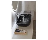 SAPHO BLOK kamenné umyvadlo na desku, 60x35cm, matný černý Marquin (1)