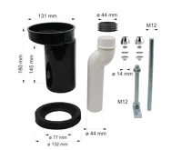 Připojovací souprava DN80/D90, pro závěsné klozety s možností excentr. napojení o 25mm (1)