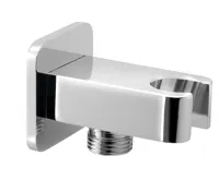 SAPHO Držák sprchy hranatý, pevný, s vyústěním, chrom SAPHO Držák sprchy hranatý, pevný, s vyústěním, chrom