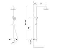 SAPHO SOLARIS sprchový sloup s termostatickou baterií, černá mat (10)