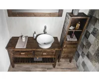 SAPHO BRAND umyvadlová skříňka 130x73x50cm, mořený smrk (10)