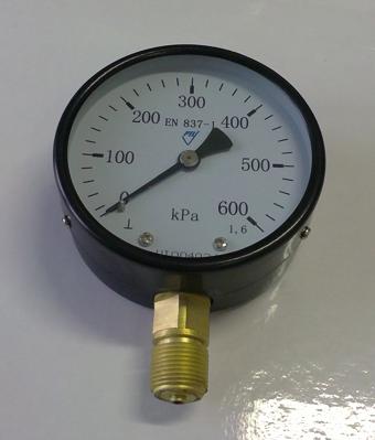 Manometr - tlakoměr typ 312 - 100mm m20x1,5 " radiál - spodní vývod 0-600 kpa