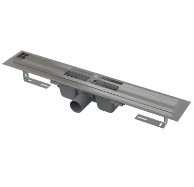 ALCAPLAST Sprchový liniový žlab nerezový, s okrajem, pro perforovaný rošt, délka 1150 mm APZ1-1150