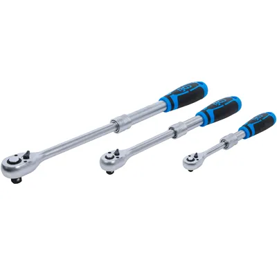 BGS Sada přepínacích ráčen | teleskopická | 6,3 mm (1/4") - 10 mm (3/8") - 12,5 mm (1/2") | 3d