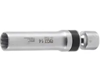 BGS Hlavice nástrčná 3/8&quot;, 14x100mm, kloubová pro zap.svíčky, 12 ti hranná