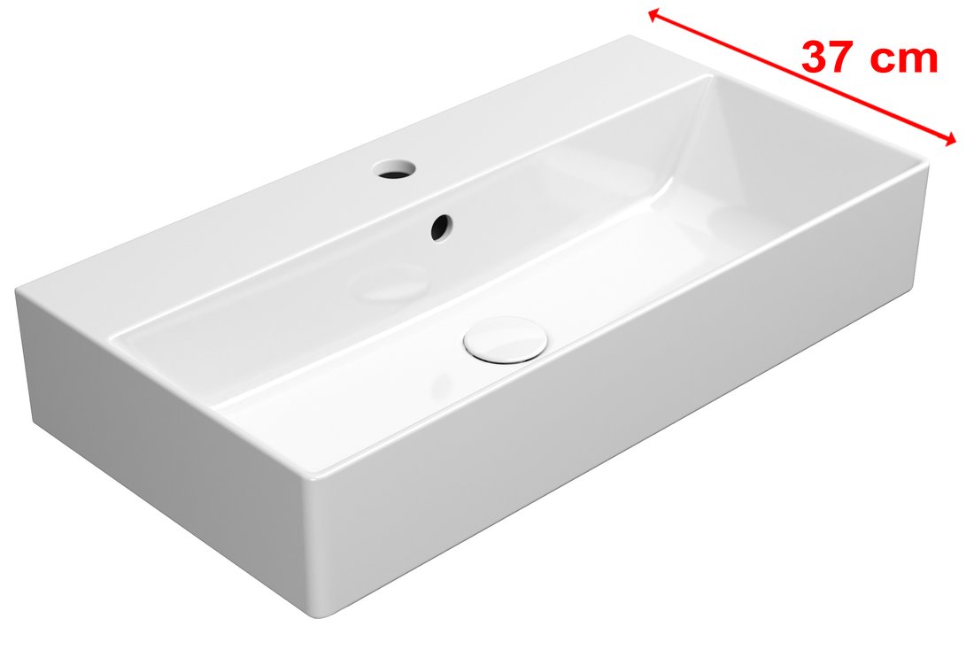 Gsi kube x keramické umyvadlo 70x37cm, broušená spodní hrana, bílá extraglaze