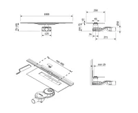 POLYSAN SLIM RIVER nerezový podlahový žlab s roštem, L.400-1000, DN50 (9)