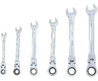 BGS Klíče očkoploché ráčnové 8,0 - 19,0 mm, kloubové, sada 6 dílů (2)