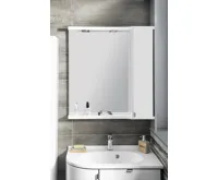 SAPHO PULSE galerka s LED osvětlením, 75x80x17cm, pravá, bílá/antracit (4)