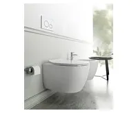 SENTIMENTI závěsné WC Rimless s podomítkovou nádržkou a tlačítkem Schwab, bílá (1)