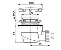GELCO GELCO vaničkový sifon, průměr 90mm, DN40, krytka nerez lesk (2)