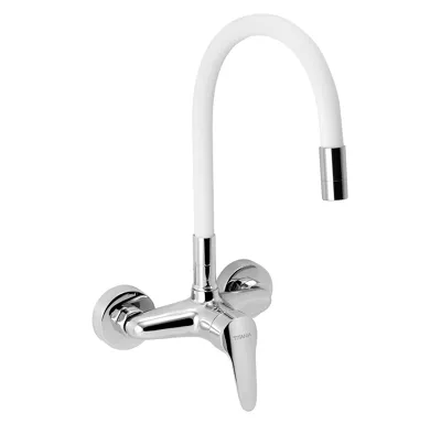 NOVASERVIS Dřezová baterie s elastickým ramenem 150mm, bílá-chrom - 94480,0B