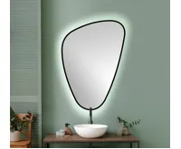 SAPHO ELENA zrcadlo s LED podsvícením 20W, 68x96cm, černá mat (4)