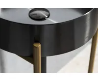 SAPHO AURUM nerezové umyvadlo na desku, průměr 38cm, včetně výpusti, gun metal (4)
