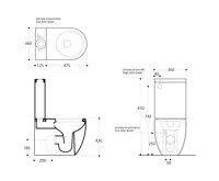 KERASAN FLO WC kombi mísa 36x60cm, spodní/zadní odpad, bílá (8)