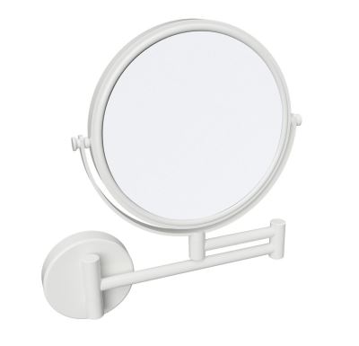 SAPHO X-ROUND WHITE kosmetické zrcátko závěsné, Ø 180mm, oboustranné, bílá