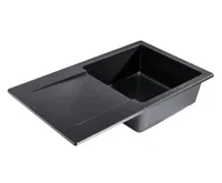 GRANISIL PROBA 765.0 Granitový dřez s odkapem, černý (2)