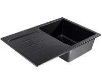 GRANISIL GRADIZ 765.0 Granitový dřez s odkapem, černý (2)