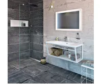 SAPHO MARIA umyvadlo, litý mramor, 90x46cm, bílá (2)