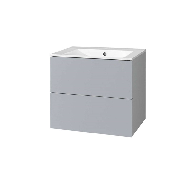 Aira, koupelnová skříňka s keramickým umyvadlem 60 cm, šedá