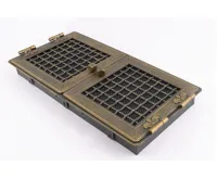 HS Flamingo Krbová mřížka STYLOVÁ 21x43 cm, zlatá patina s žaluzií