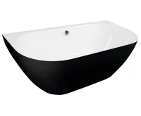 POLYSAN PAGODA nástěnná vana litý mramor 170x85x58cm, černá/bílá