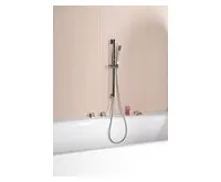 SAPHO Sprchová tyč s vývodem vody, posuvný držák, hranatá, 600mm, chrom (1)