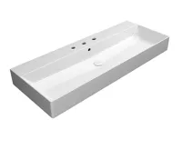 GSI KUBE X keramické umyvadlo 120x47cm, broušená spodní hrana, 3 otvory, bílá ExtraGlaze GSI KUBE X keramické umyvadlo 120x47cm, broušená spodní hrana, 3 otvory, bílá ExtraGlaze