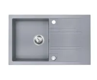 NOVASERVIS Granitový dřez s odkapem, s přepadem z dřezu, šedá - DRGM48/78GA