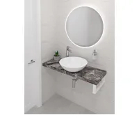 SAPHO AVICE deska pod umyvadlo 180x36cm, tl.5cm, šedý kámen