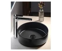 SAPHO Umyvadlová výpust 5/4“, click-clack, keramická zátka, 10-50mm, černá mat (1)