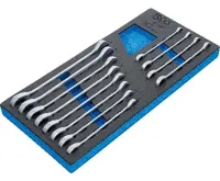 BGS Vložka do dílenského vozíku 1/3: sada ráčnových očkoplochých klíčů, 8 - 19 mm, 12dílná (1)