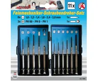 BGS Šroubováky hodin. PL 1,0 - 3,0 mm, PH 00-0-1, sada 11 dílů