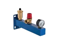 Bezpečnostní ocelová skupina 6 barů pro kotle na pevná paliva - modrá