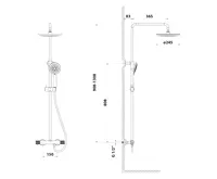 SAPHO SOLARIS sprchový sloup s termostatickou baterií, černá/zlato mat (8)