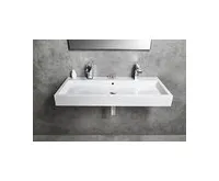 SAPHO ORINOKO dvojumyvadlo, litý mramor, 100x42 cm, bílá (1)