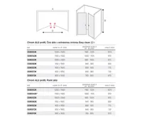LIMA Sprchové dveře, dvoukřídlé, lítací, 95 cm, chrom ALU, sklo Point (4)