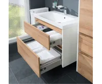 Opto, koupelnová skříňka, umyvadlo z litého mramoru, bílá, 2 zásuvky, 1010x580x458 mm (6)