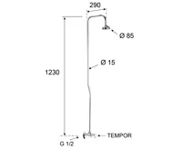 SAPHO Sprchový sloup s tlačným ventilem, chrom (6)