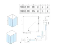 POLYSAN ALTIS BLACK čtvercový sprchový kout 1000x1000 mm, rohový vstup, čiré sklo (6)