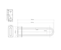 SAPHO HANDICAP opěrné pevné madlo tvar U 813mm, černá mat (9)