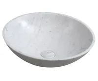 SAPHO BLOK kamenné umyvadlo na desku Ø 42cm, bílá carrara mat SAPHO BLOK kamenné umyvadlo na desku Ø 42cm, bílá carrara mat