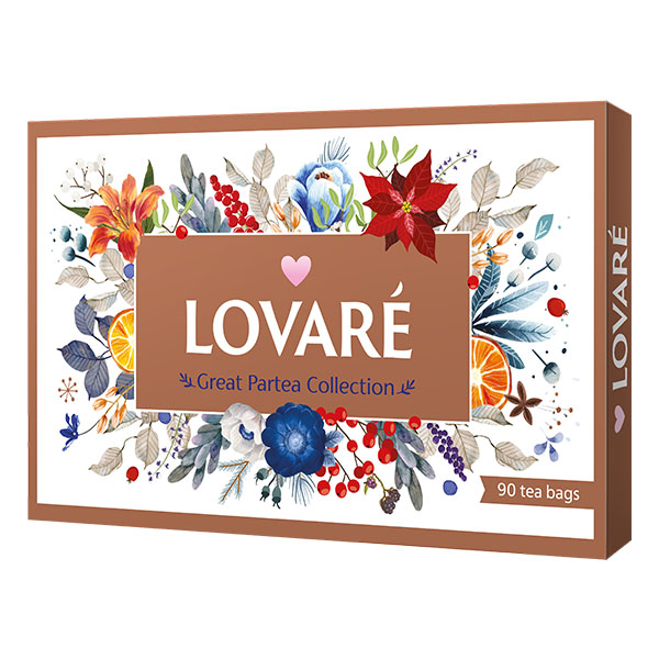 Kolekce čajů lovaré great partea hnědá (90 sáčků)