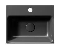 GSI NUBES keramické umývátko 40x32cm, broušená spodní hrana, černá mat (3)